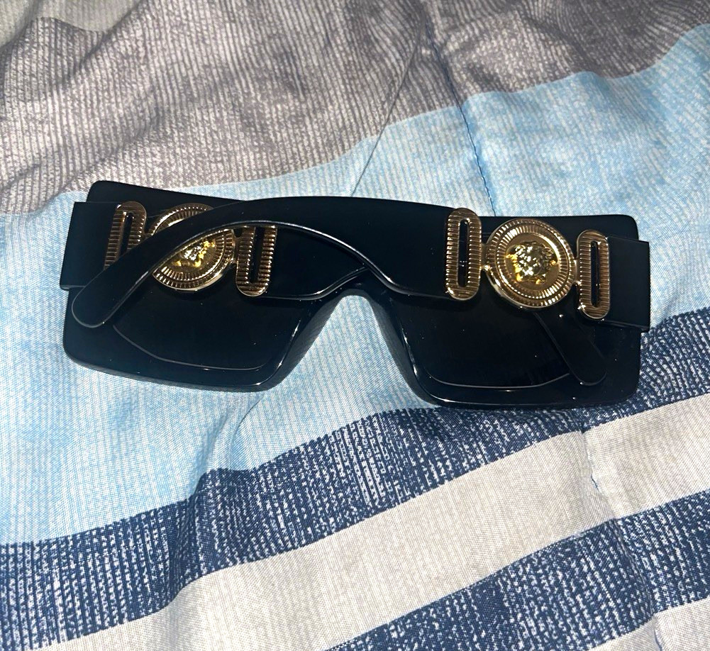 Versace 4478-U Medusa Biggie Maxi Oversized Square Sunglasses Black/Gray