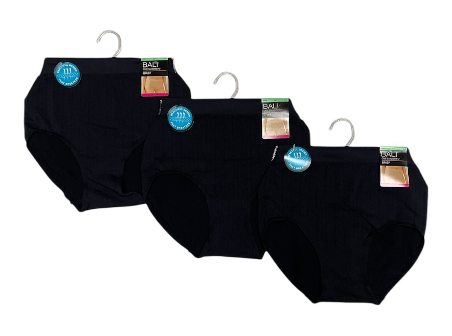 Bali Women's 3 Pack One Smooth U All-Over Smoothing Brief Panty 2361
