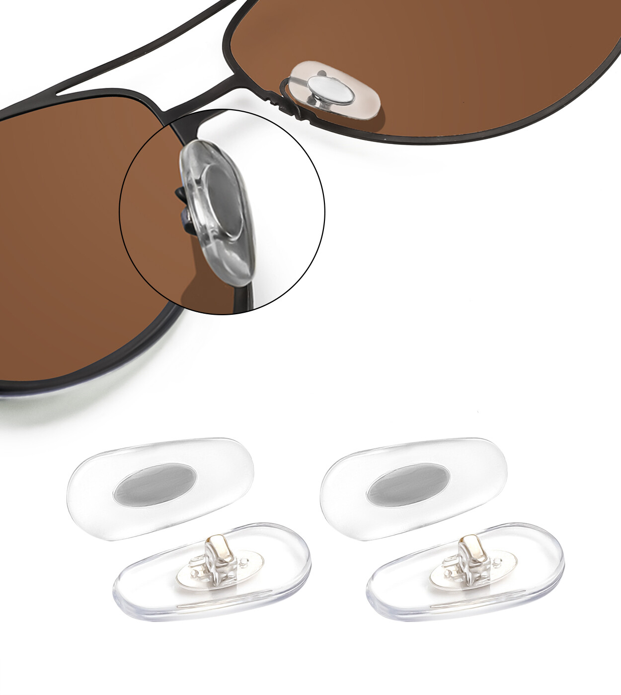 Plug-In Nose Pads Replacement for Ray-Ban RB3673 Non-Slip Nose Pieces