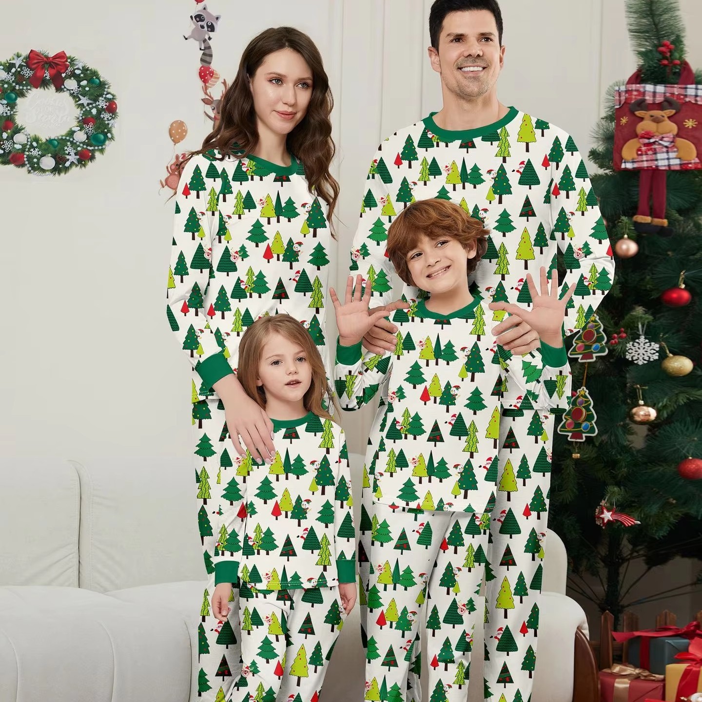 Matching Family Christmas Pajamas Set Adult 2Pc Long Sleeve Top & Pants S-4XL