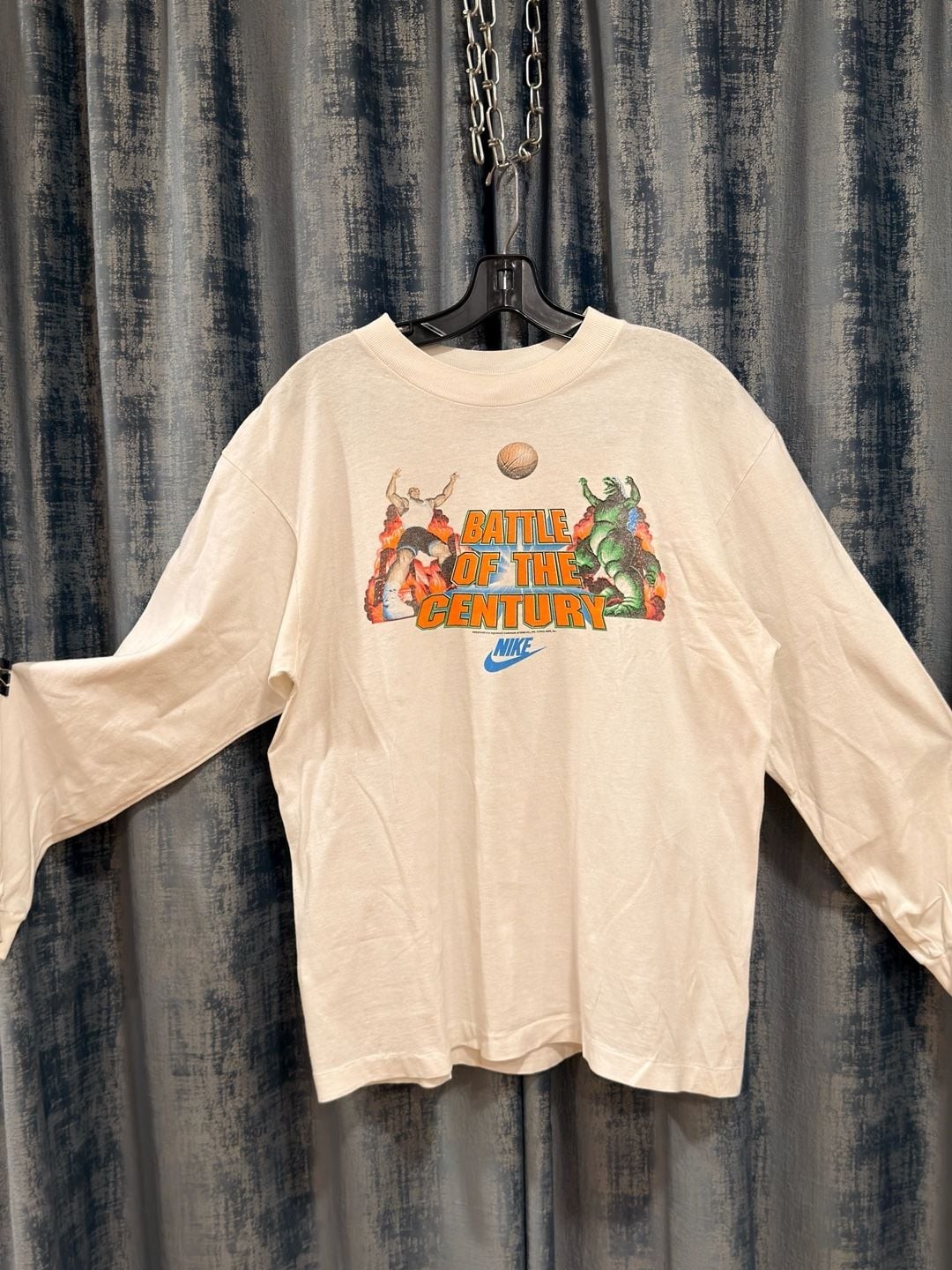 Vintage 90s Nike GODZILLA VS BARKLEY NBA Long Sleeve T Shirt  XL