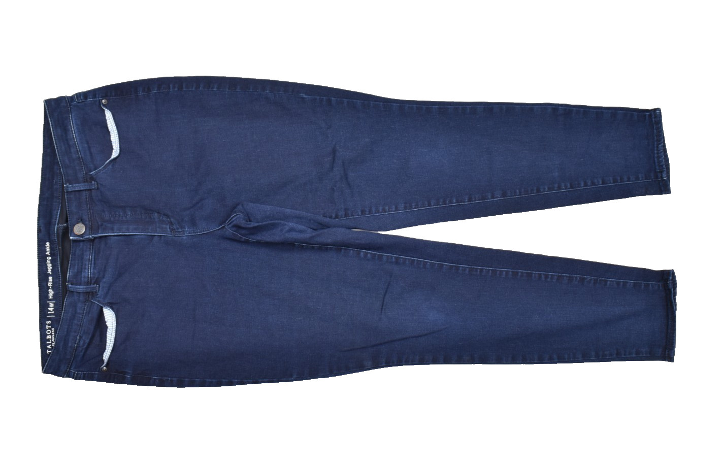 Talbots Flawless Women 14W High-Rise Jegging Ankle Jeans Dark Wash Stretch Denim
