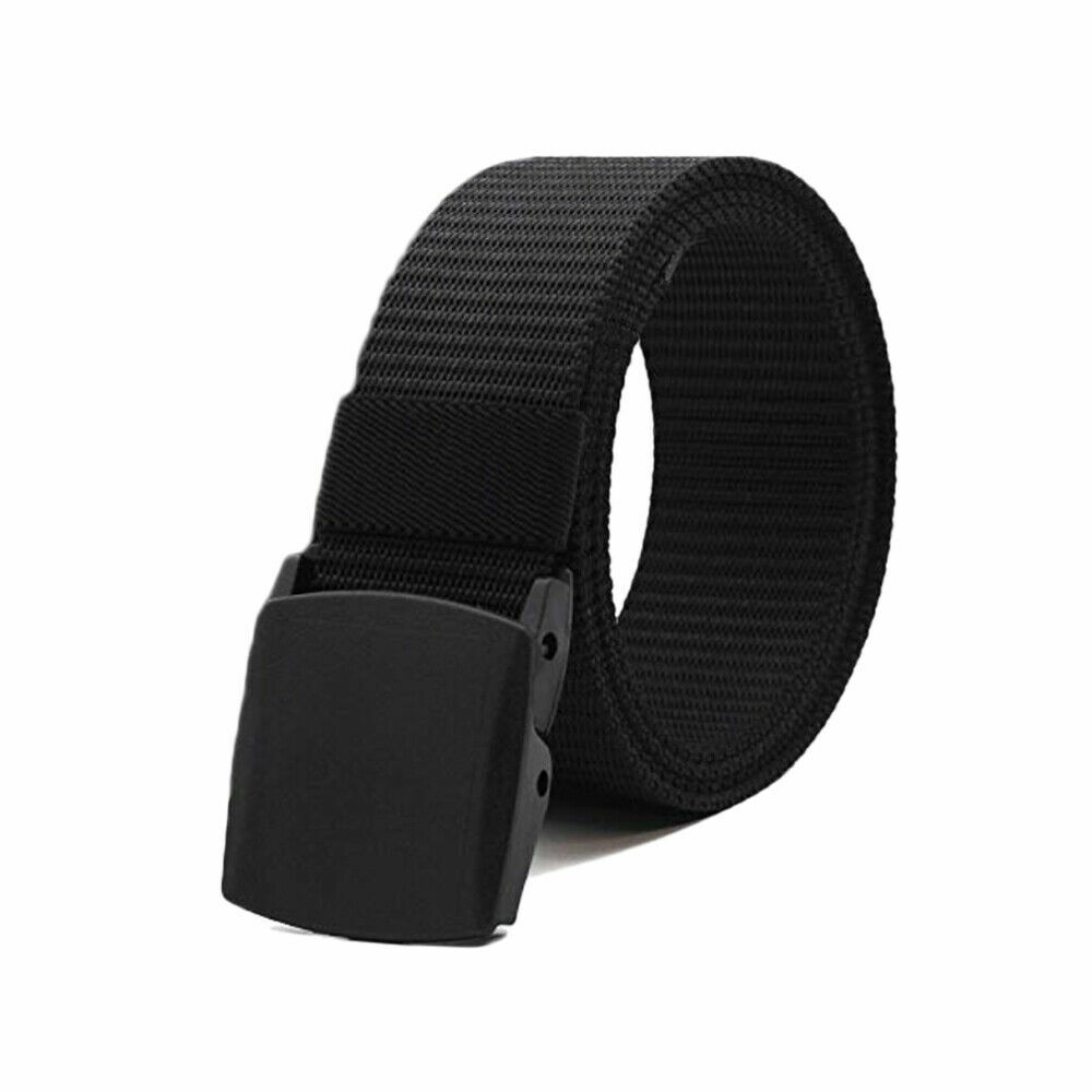 Men's Plastic Cam Buckle Nylon Canvas Tactical Waistband Webbing Military Belt