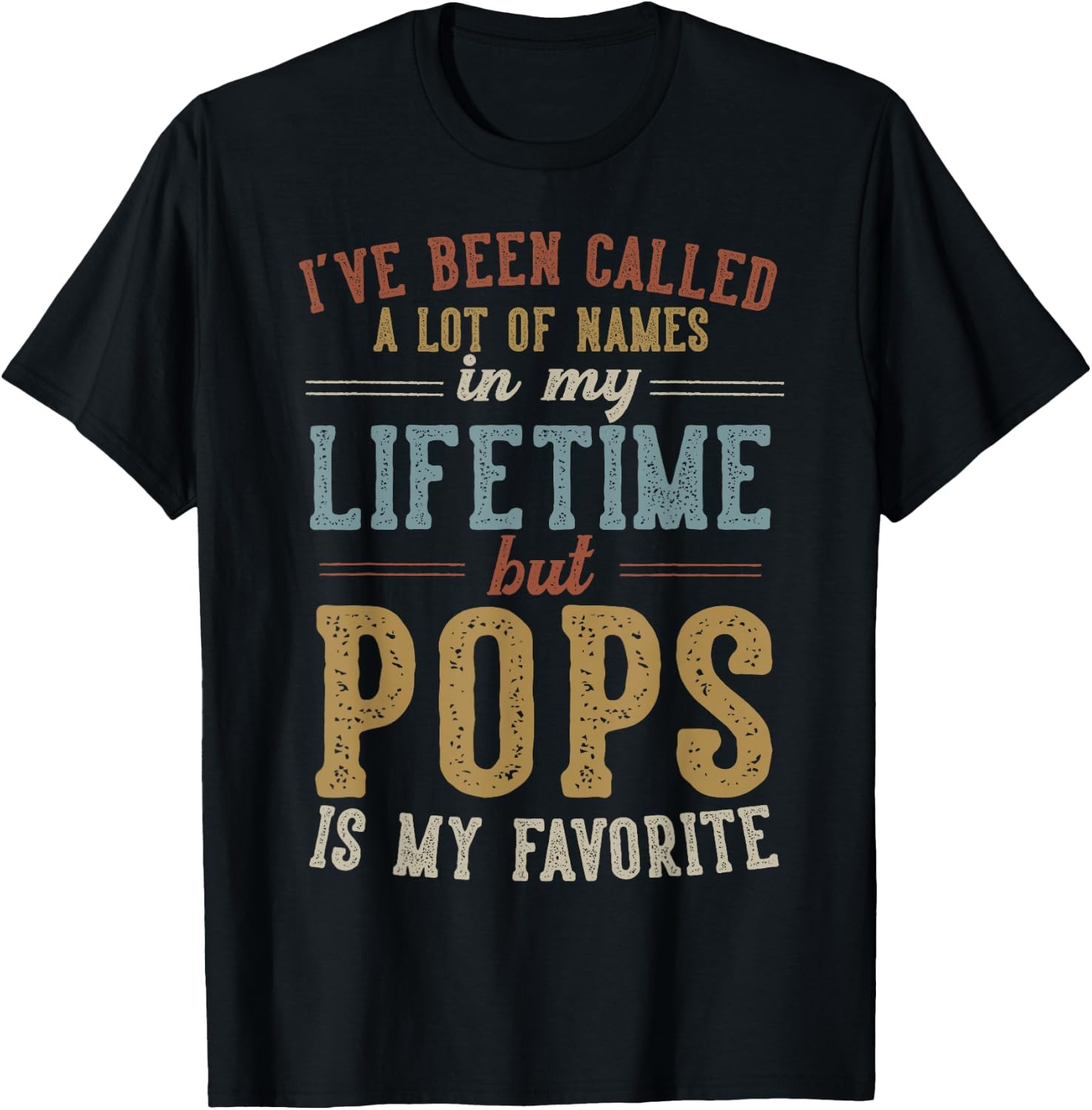Pops Is My Favorite Name - Father\'s Day Pops Dad Graphic T-Shirt Unisex Black