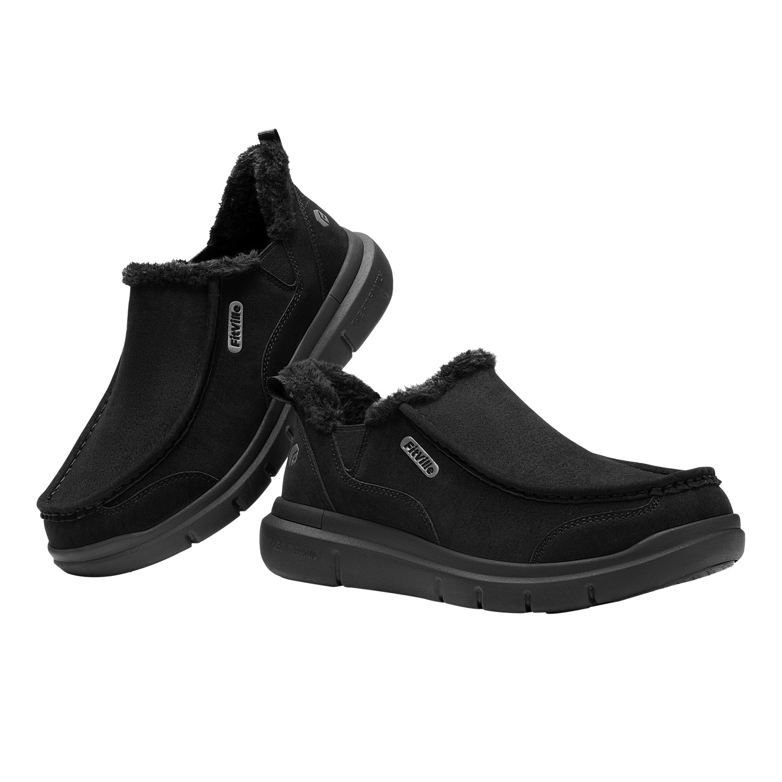 FitVille Mens Extra Wide Diabetic Slippers Slip On Non Slip Flat Feet Neuropathy