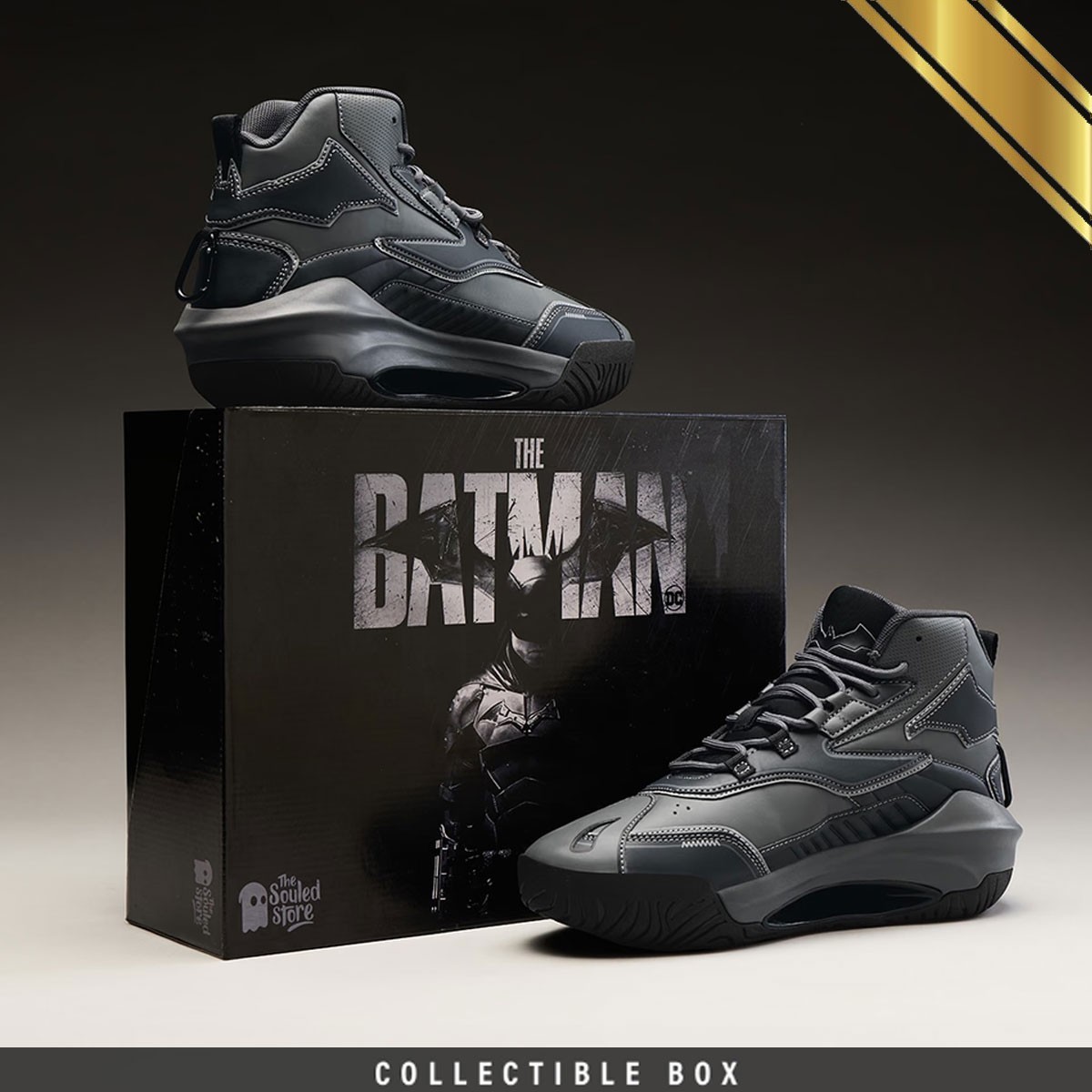 Batman Rising Men's High Top Sneaker Premium Shoe Stealth Build - Official Merch