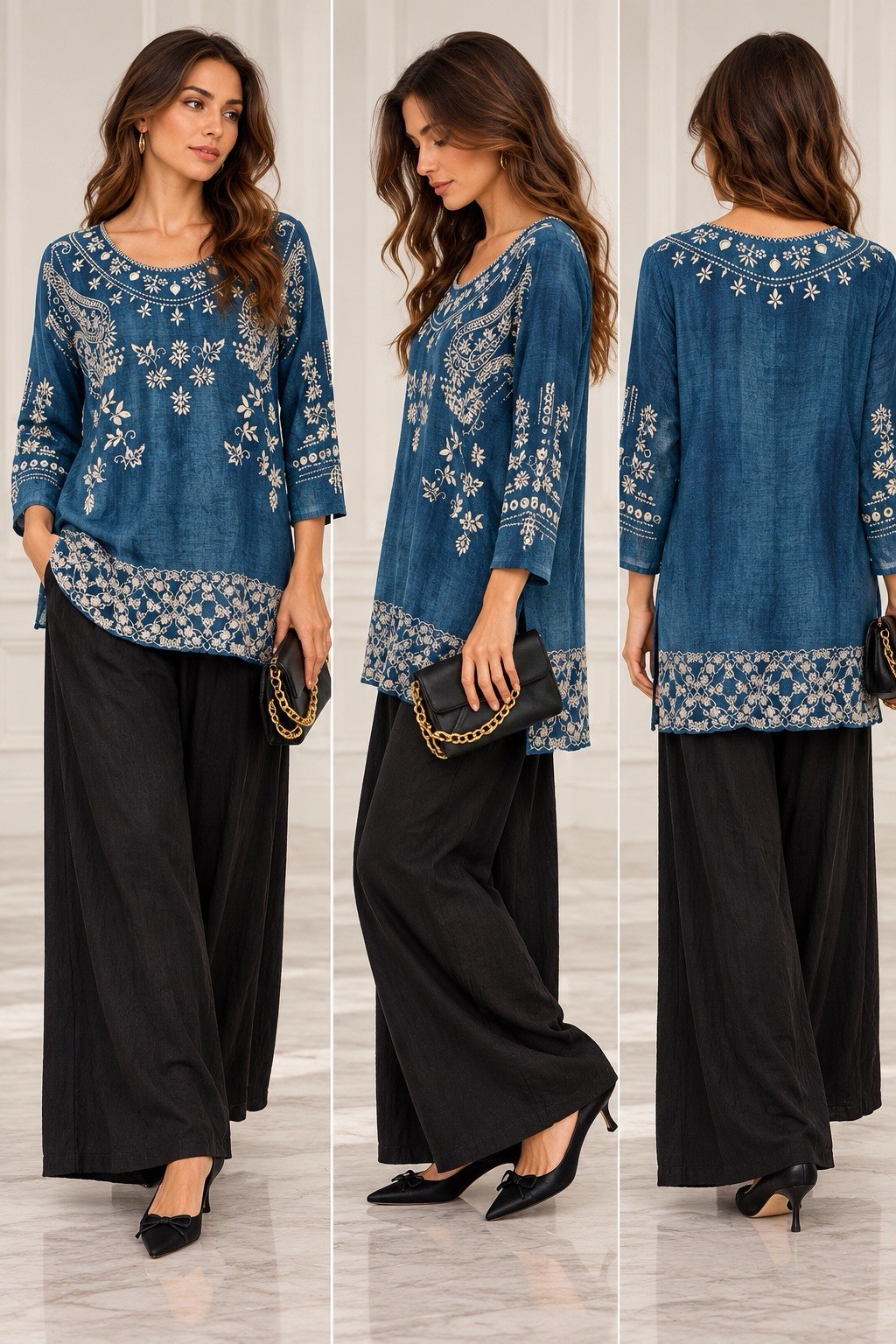 Johnny Was Top XS Floral Embroidered Artisan Boho Folk Art Festival Resort