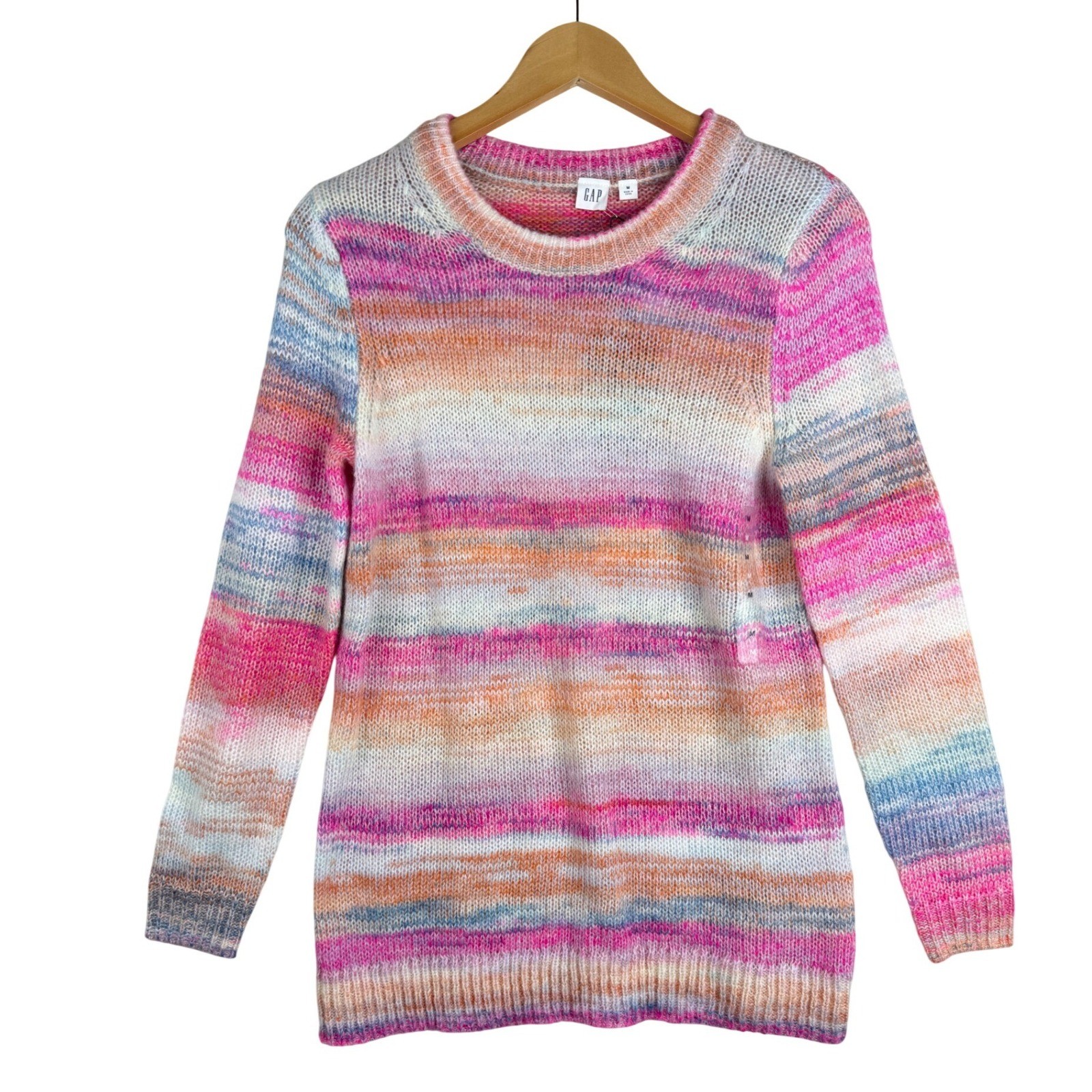 NWT Gap Womens Forever Cozy Pink Spacedye Crewneck Sweater size Medium