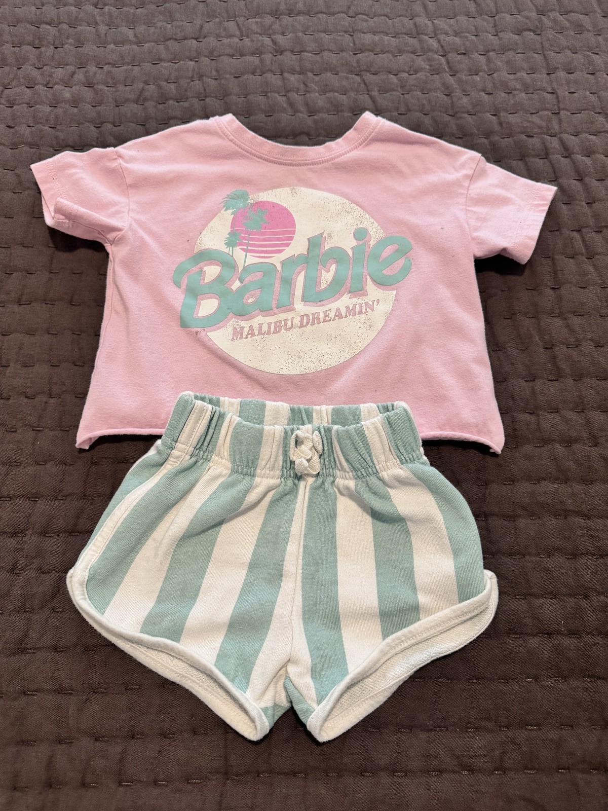 Barbie Toddler Girls Malibu Dreamin Shirt and Shorts Set Size 2T