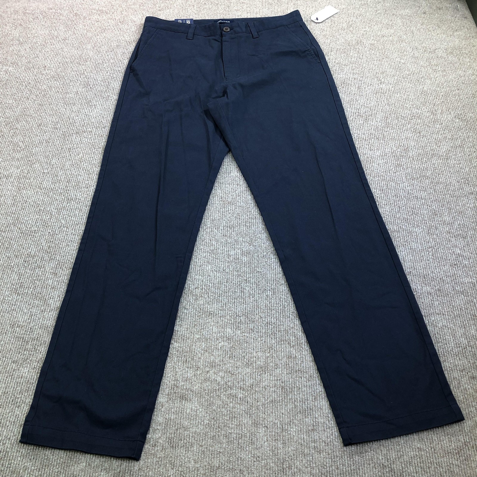 Nautica Pants Mens 32x32 Blue Classic Fit Canvas Chino Stretch Casual Fall