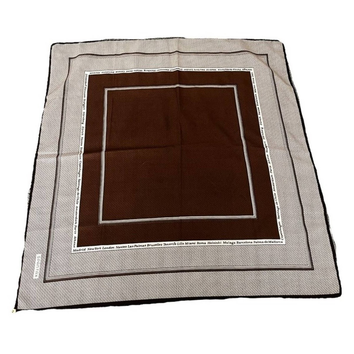 SPANTAX AIRLINES Flight Attendant Uniform Scarf Brown Ultra Rare Vintage