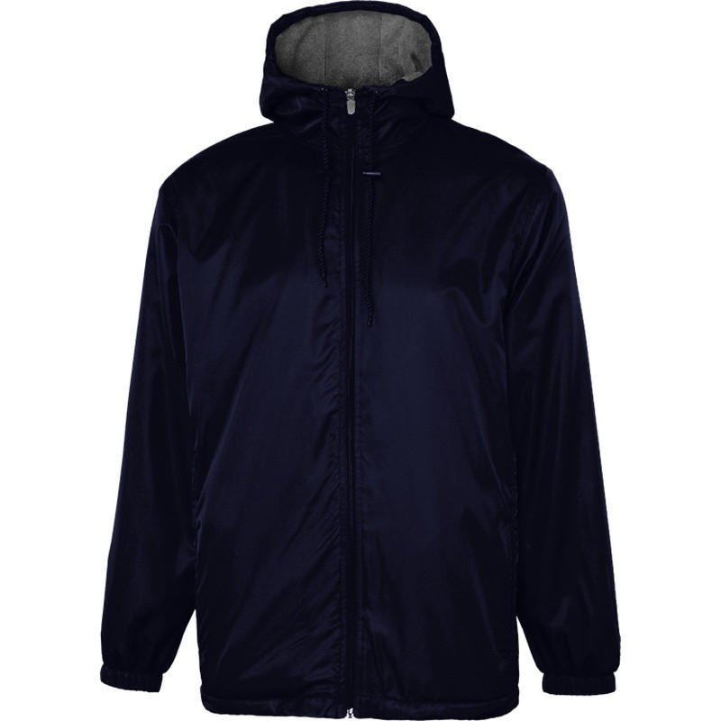 Champion 1554TU Stadium Jacket Navy Mens Sz L Hooded Water Resistant Fleece Coat