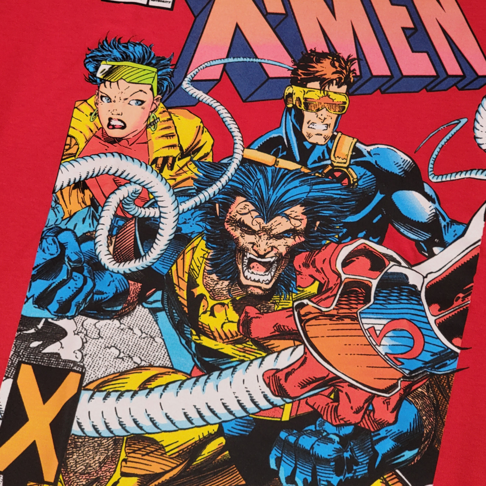 X-MEN OMEGA RED JIM LEE # 4 SHIRT Mens MEDIUM RED CASUAL WOLVERINE NWT