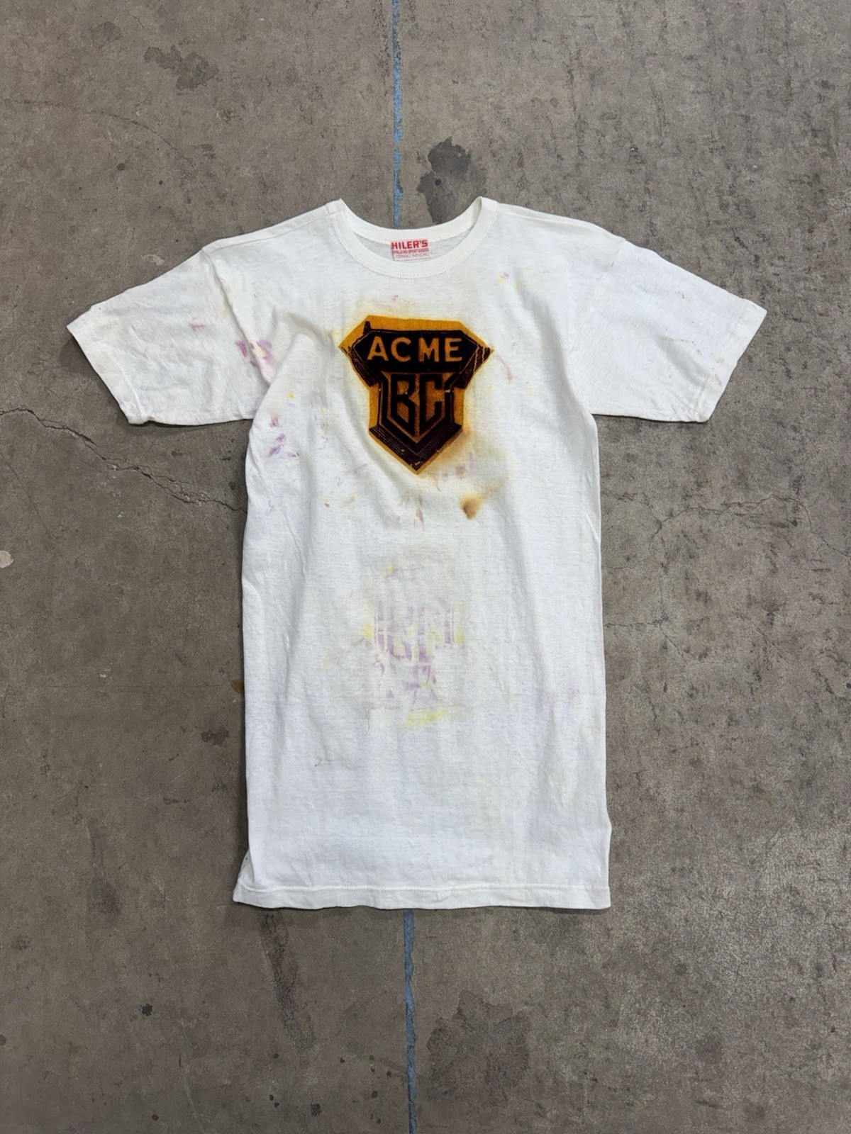Vintage 1940s Cotton Flock Print Gym T-Shirt