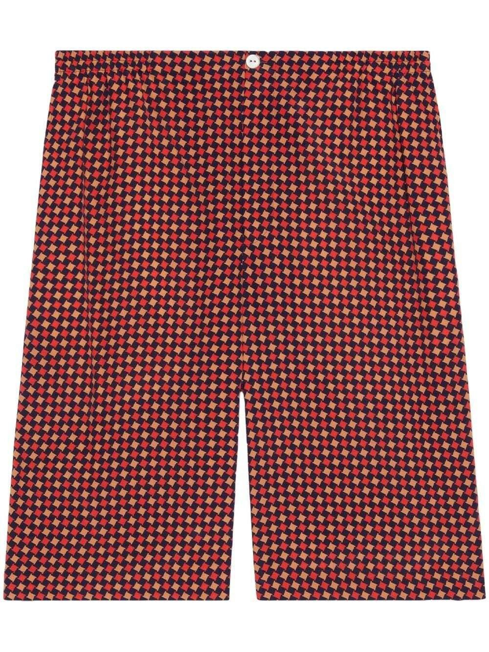 Authentic Men's Gucci Geometric Houndstooth Tailored Shorts 672698 New $980