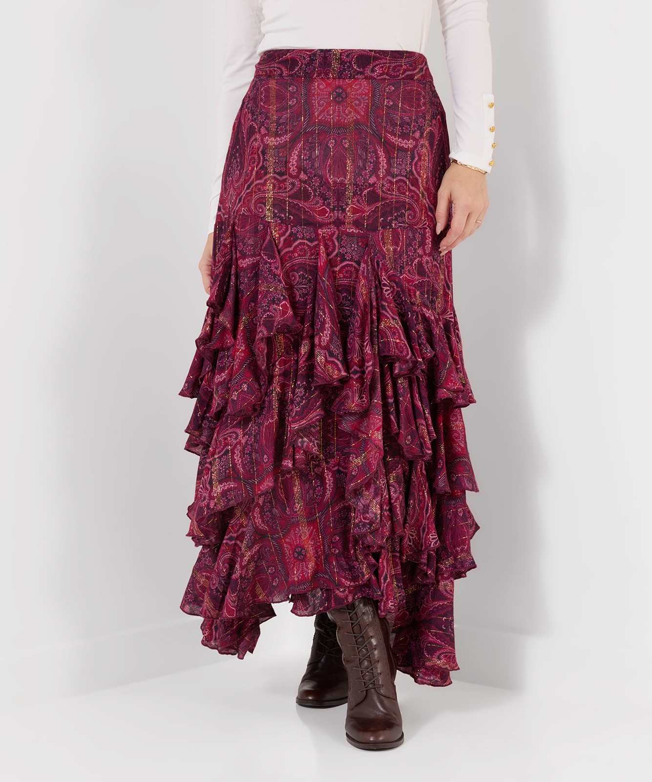 Joe Brown\'s Women\'sBoho Multi Tier Floral Maxi Skirt