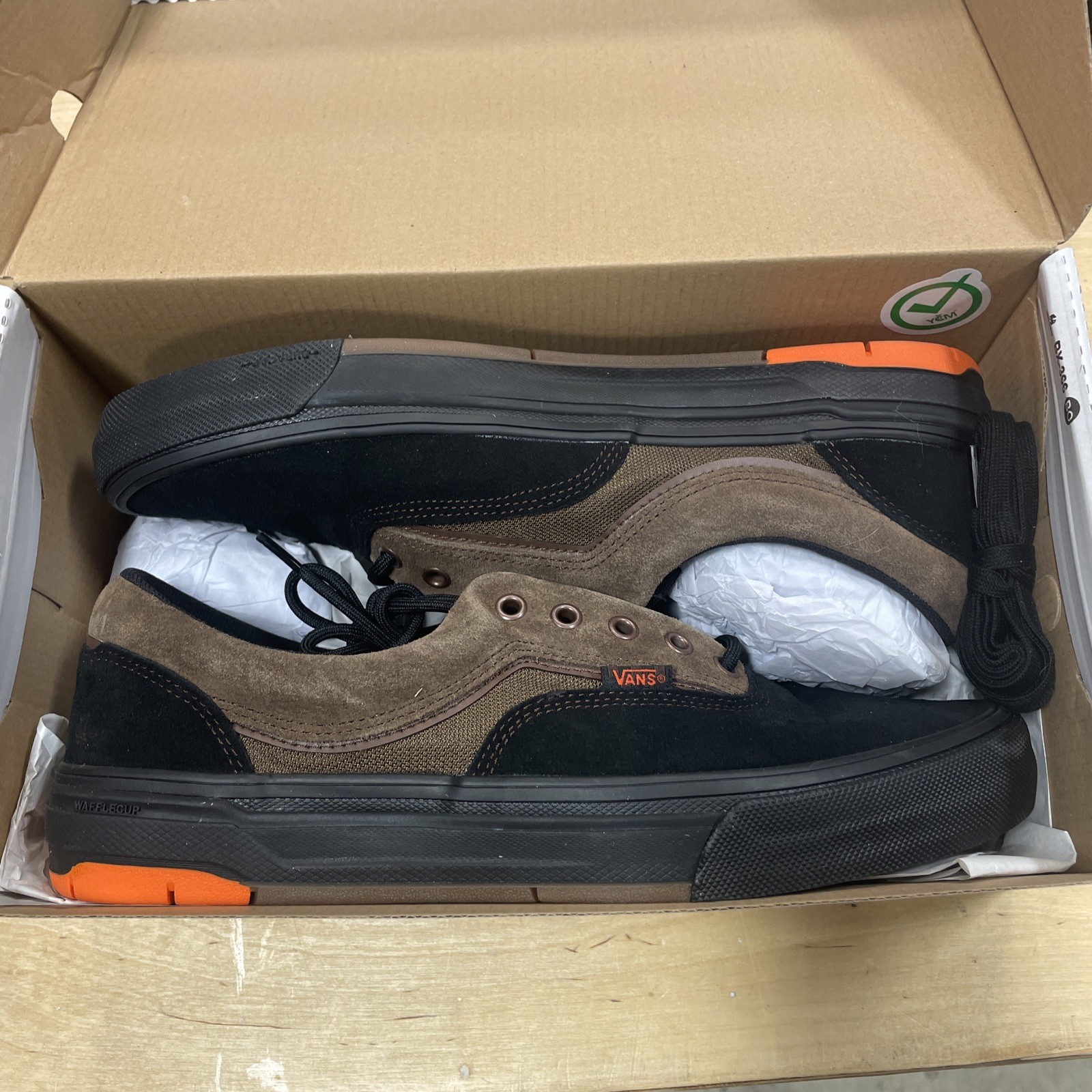 Vans Skate Era Wafflecup Black Brown VN000EF0YS8 Men\'s Size 11 Shoes US NEW RARE