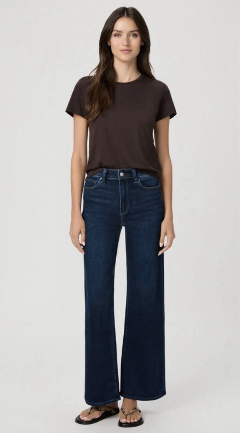 PAIGE Anessa 31in Reverse Seamed Beltloops Amagansett Jeans Dark Denim Size 26