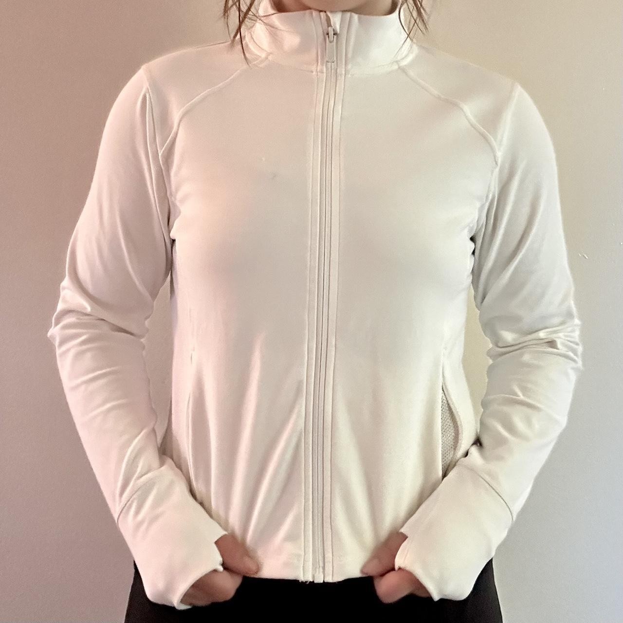 Lululemon Dupe All In Motion White Athletic Zip-Up Jacket | Women\'s L