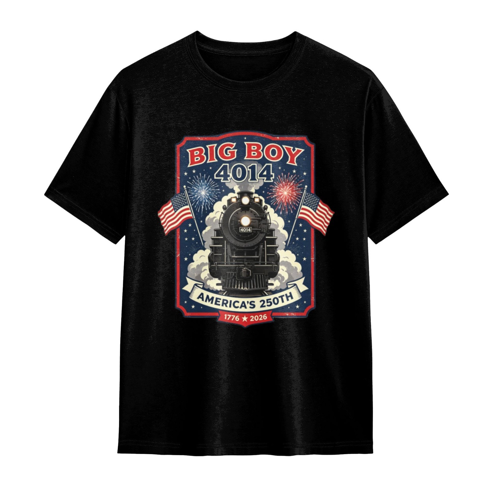 Big Boy 4014 Steam Locomotive America's 250th 1776-2026 Patriotic T-Shirt