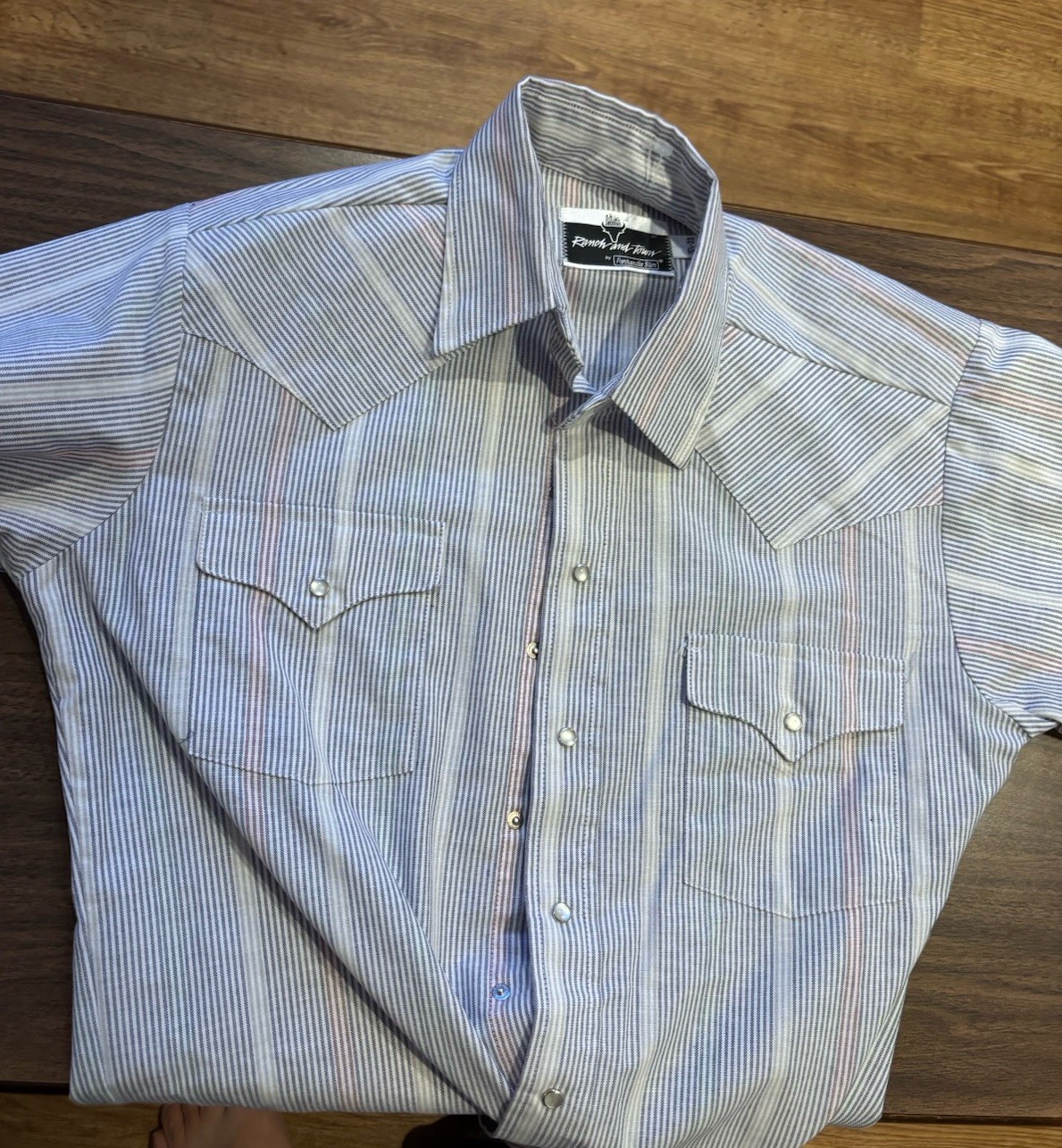 Vintage Panhandle Slim Ranch Town Pearl Snap Western Shirt Striped Mens