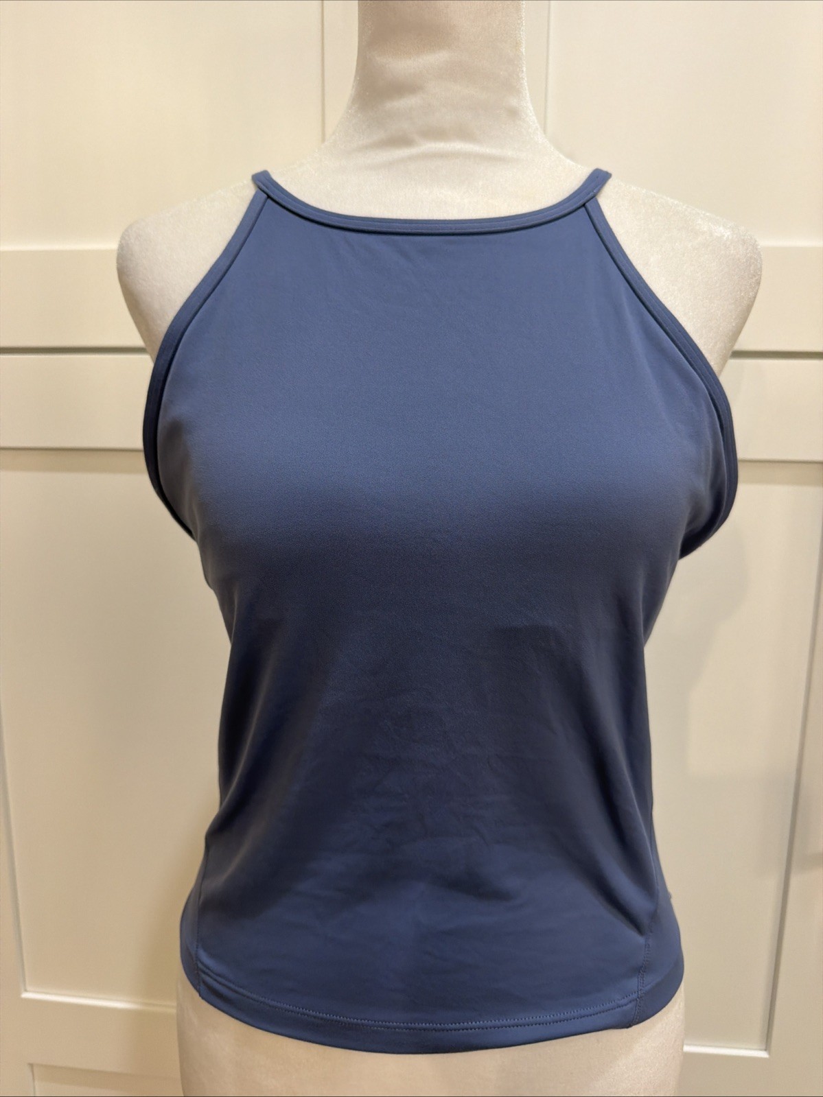 Lululemon Water Drop Blue Lightweight High Neck Yoga Tank Top Women’s Sz 8