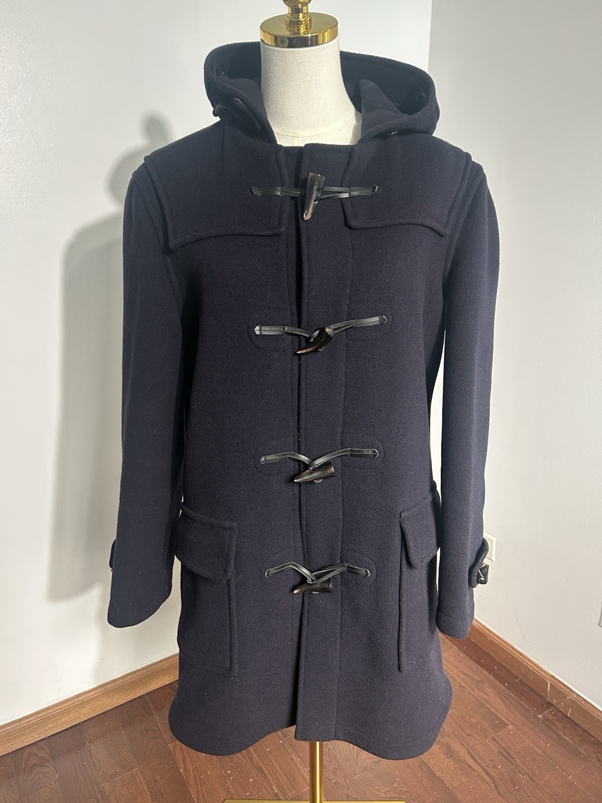 Gloverall Original Collection Duffle Coat Navy Wool Hooded Made England L