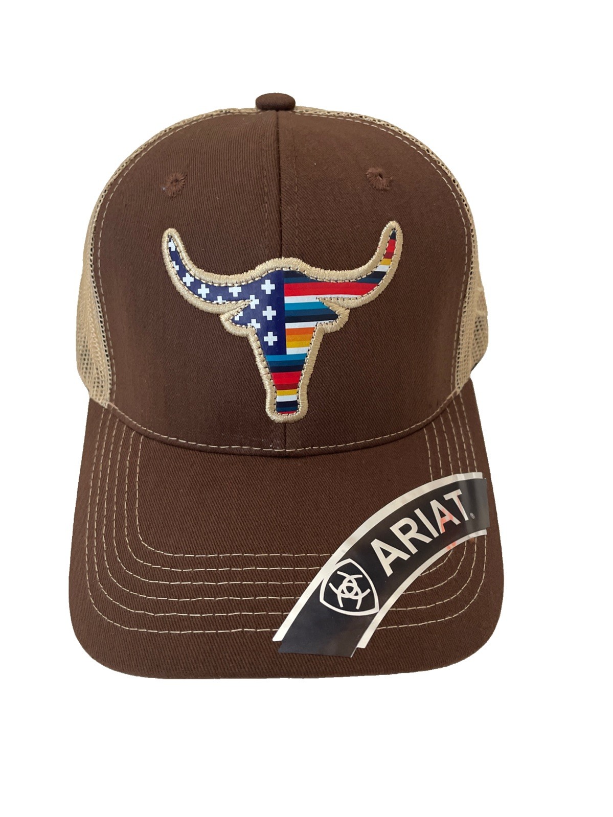 Ariat Mens B-Fit Shield Logo  Mesh Back Snapback Cap Hat