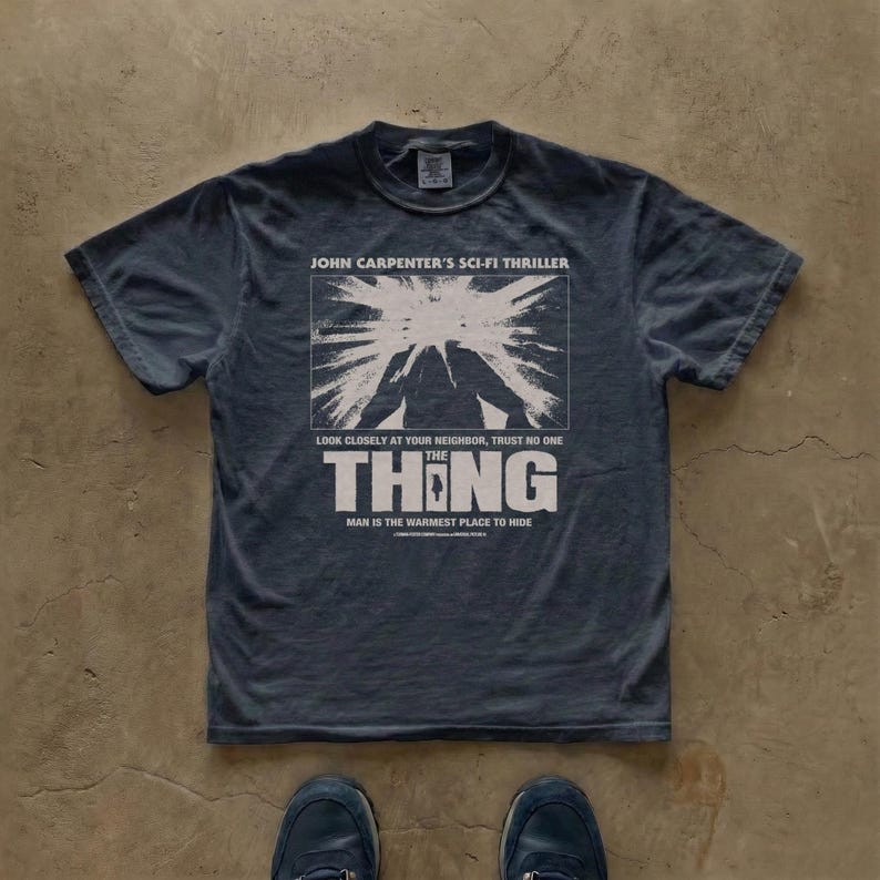 The Thing Movie T-shirt John Carpenter Horror Film Tee S-XL Black