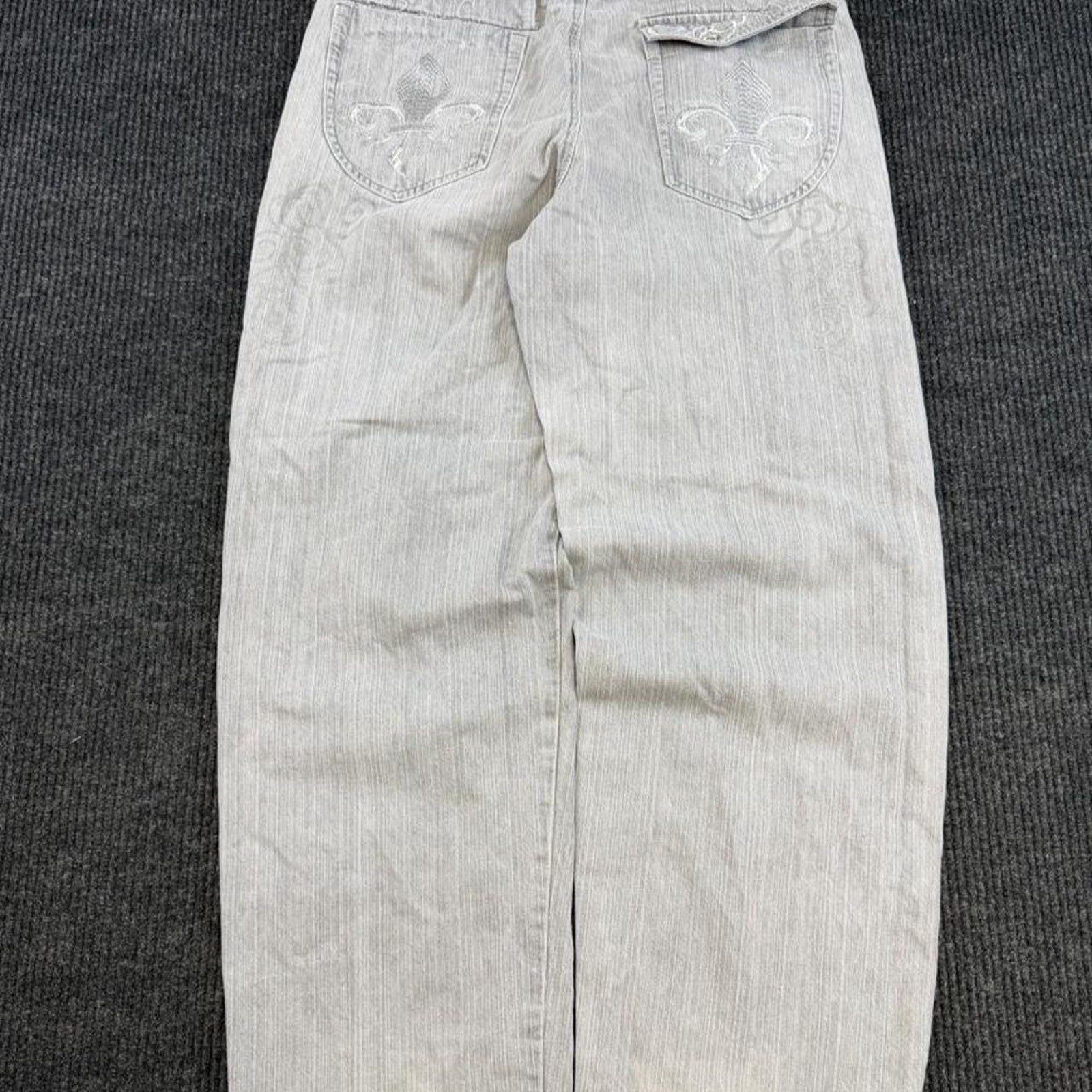 Vintage 2000s Y2K Baggy Wide Leg Skater Jeans Gray Mens 34x34