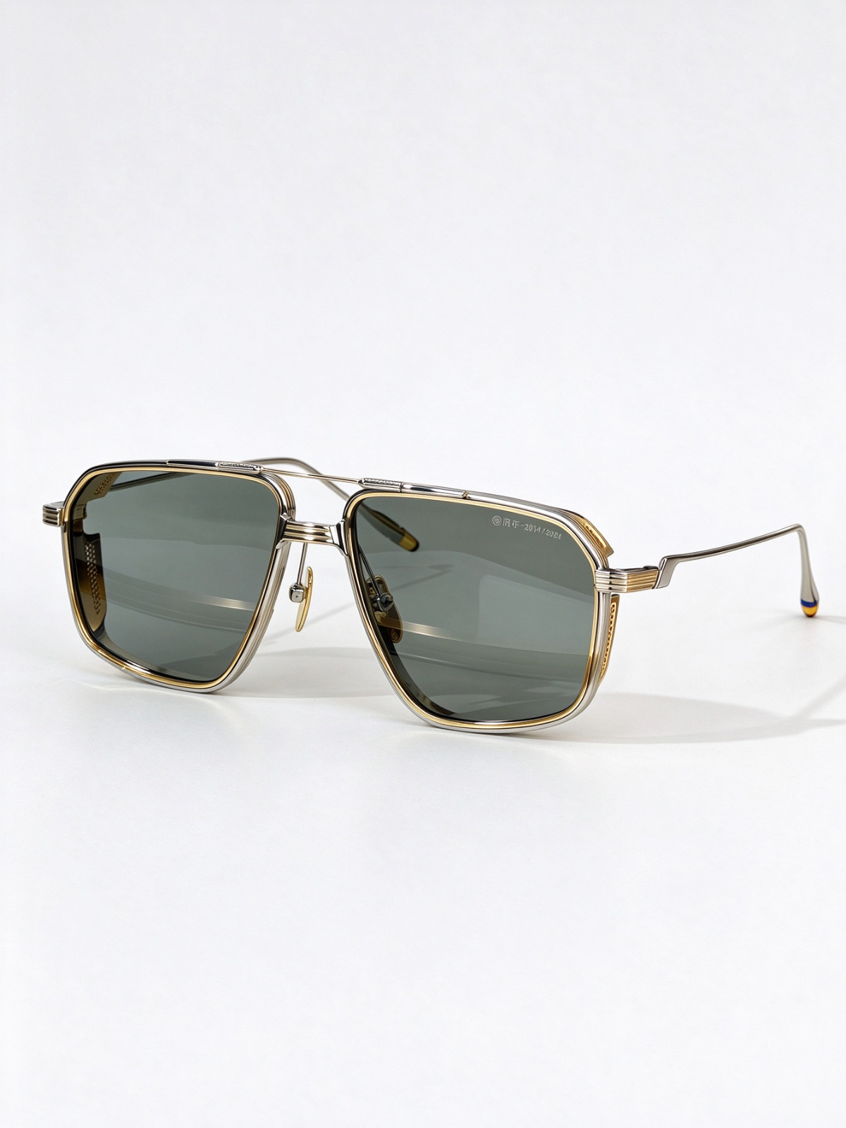 Jacques Marie Mage JAGGER Oversized Aviator Sunglasses Gold Gray Lens