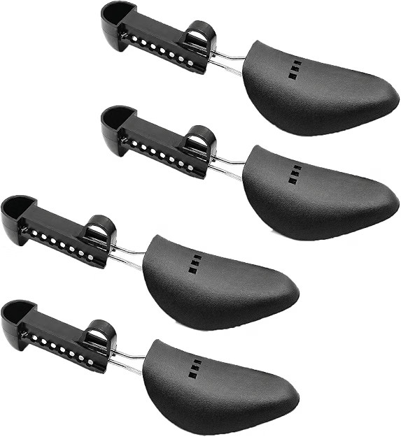 2 Pairs Adjustable Women Shoe Trees, Black Plastic Shoes Stretcher Shaper Sup...