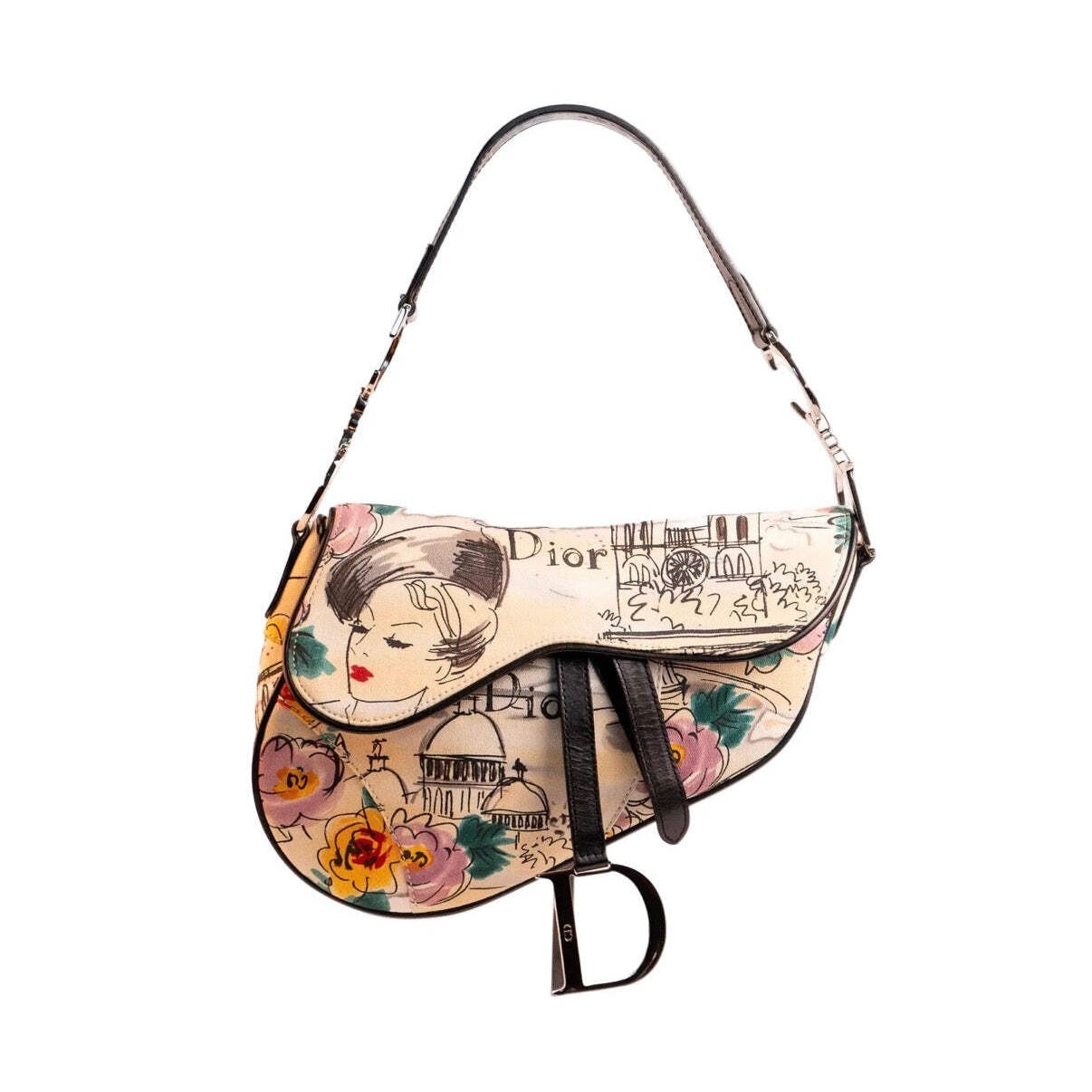 RARE Christian Dior Saddle Bag John Galliano Paris \'50s Vintage Limited Edition