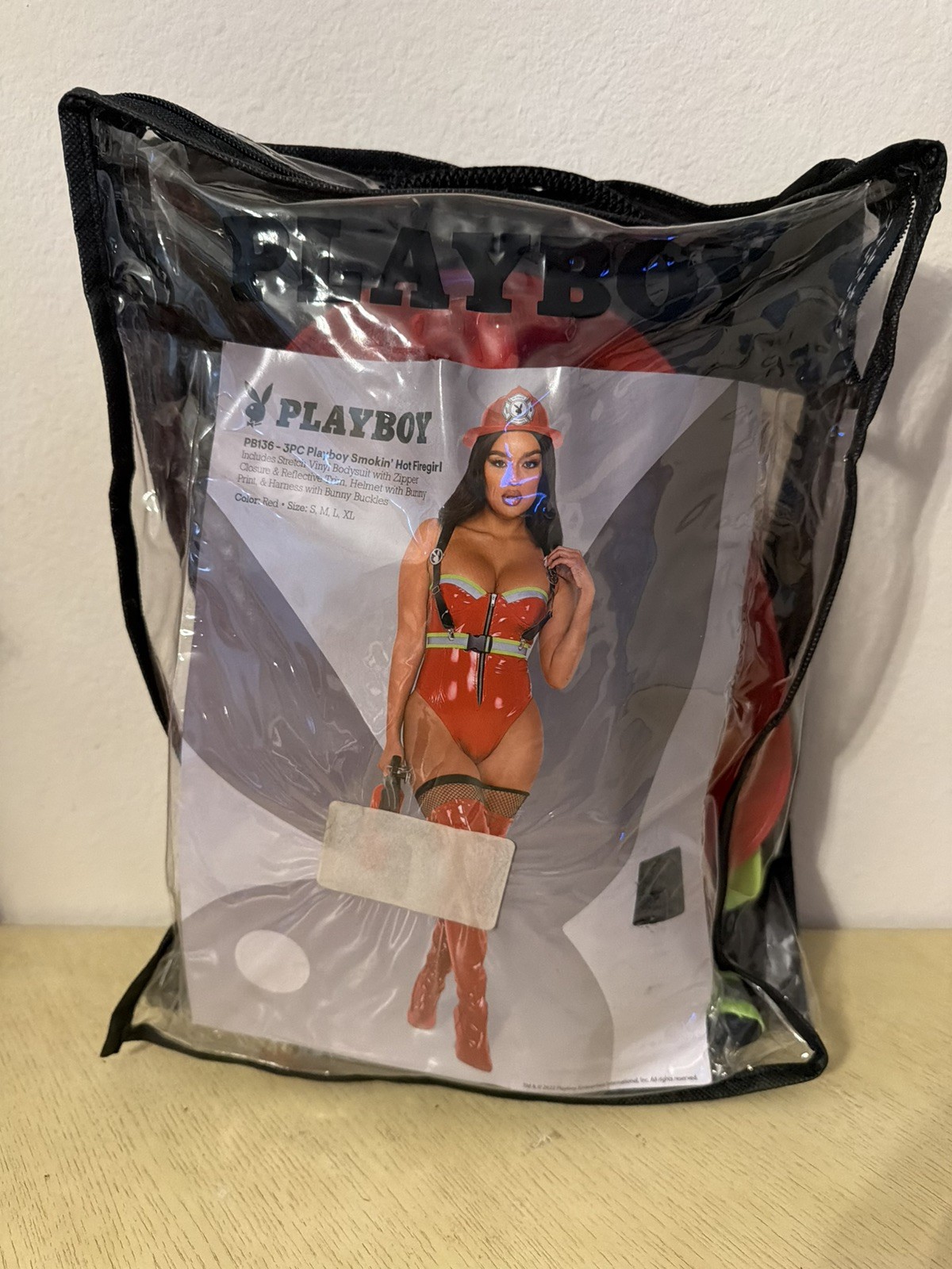 Playboy Smokin Hot Firegirl Costume 3PC Set Firefighter Red Size M Medium NIP