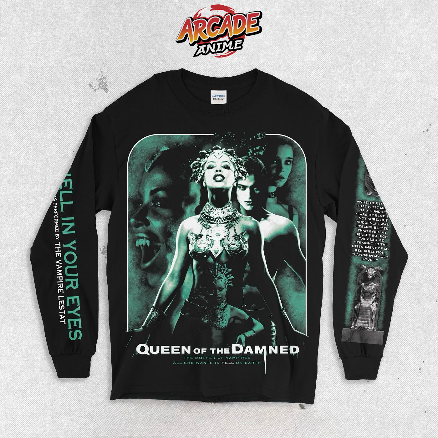 Arcade Anime Queen of the Damned 2002 Aaliyah Akasha Lestat Long Sleeve