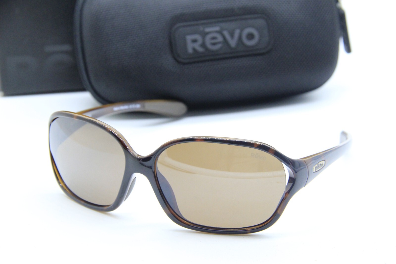 NEW REVO RE 1038 02 SKYLAR POLARIZED BROWN AUTHENTIC SUNGLASSES W/CASE 60-16