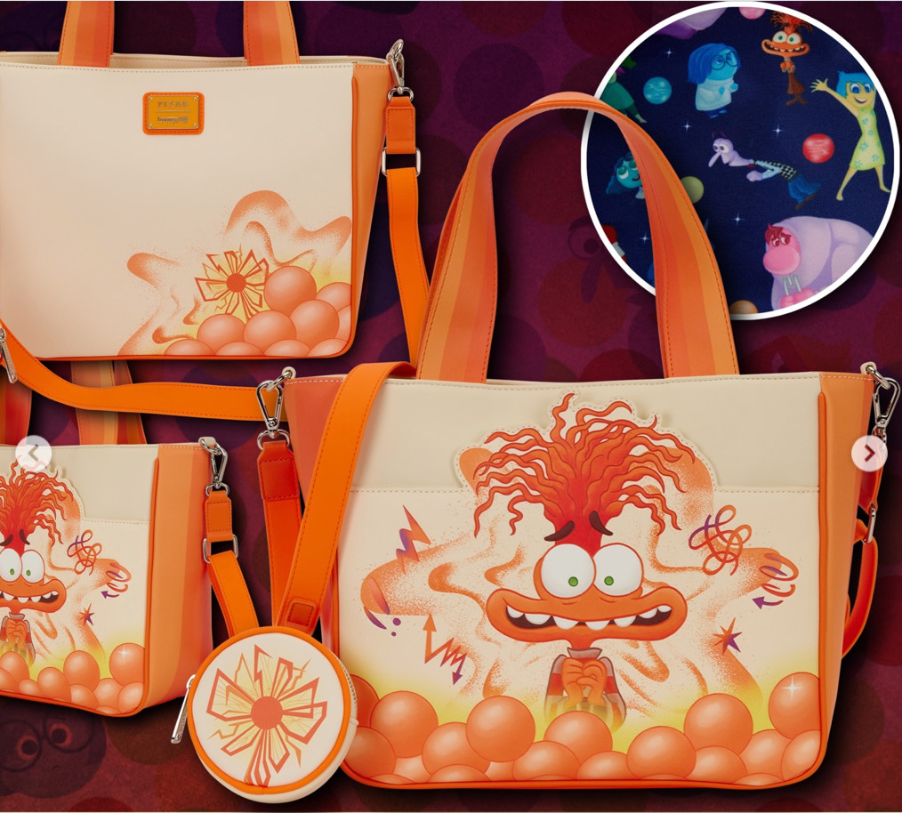 Loungefly Disney Pixar Inside Out 2 Anxiety Riley Tote Crossbody Coin Bag NWT