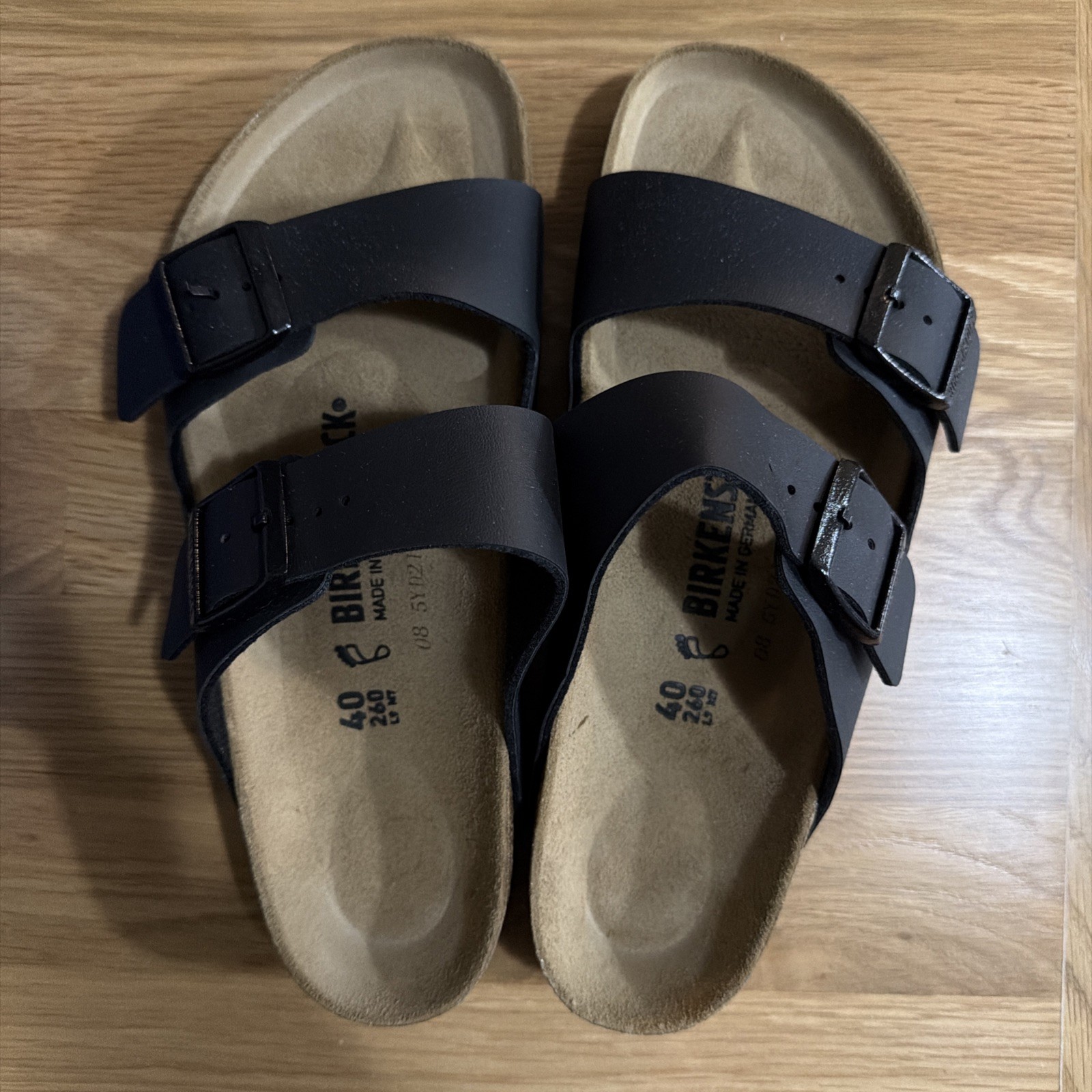Birkenstock Arizona Men\'s Black Birkibuc Sandals Authentic New In Box