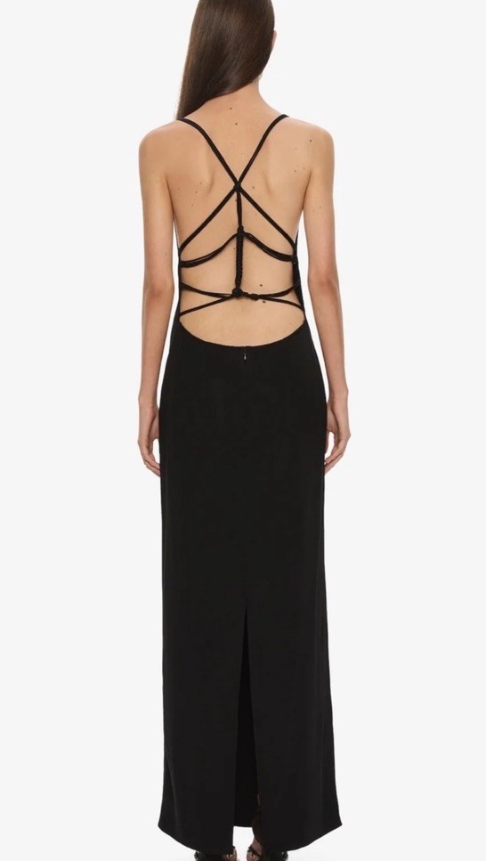 Christopher Esber APRON MACRAME KNOT BACK DRESS Size S