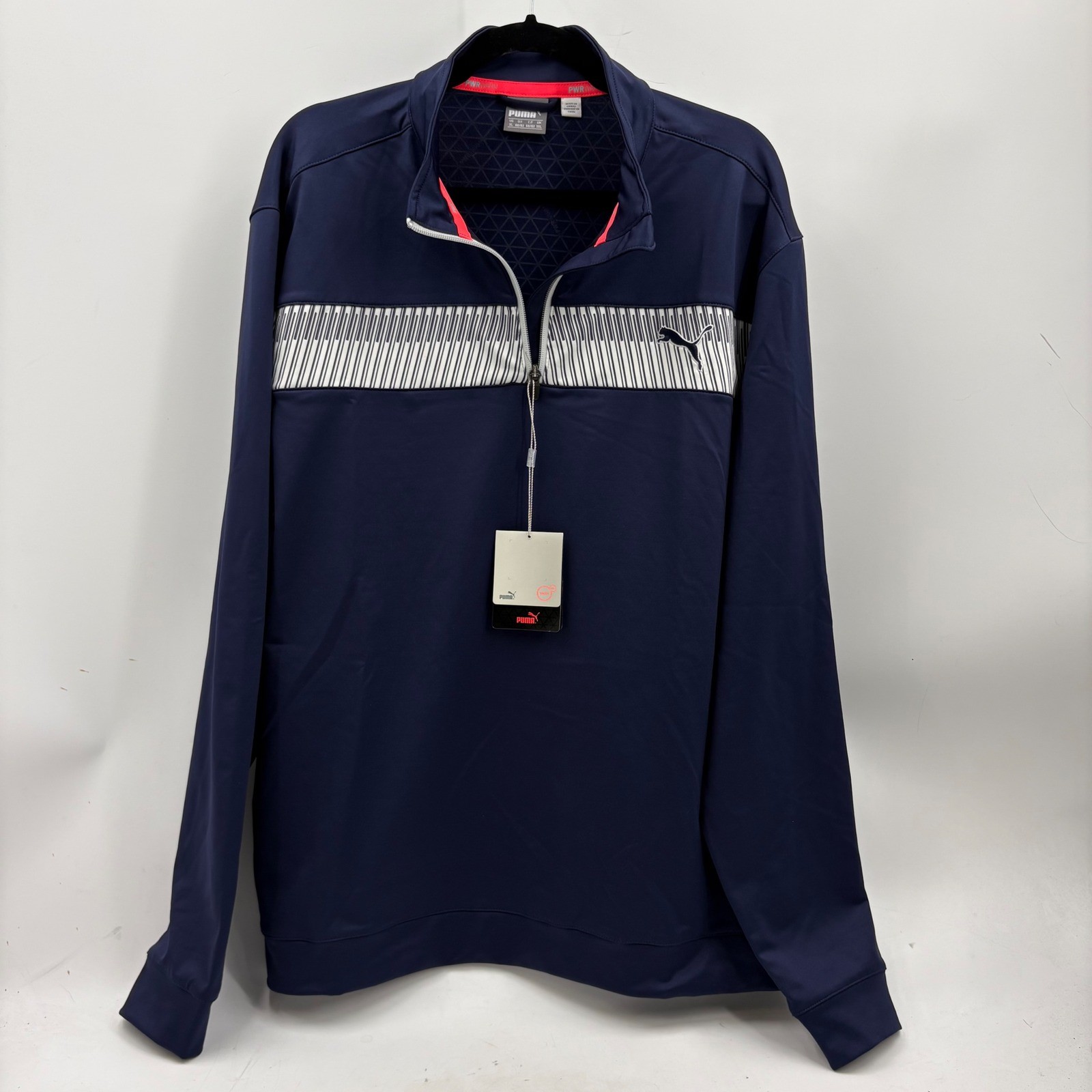 Puma Golf Mens XL PWRWarm warmCELL Quarter Zip Pullover Navy Blue Jacket NEW