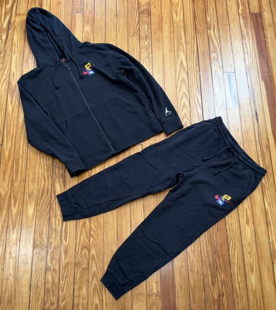 Air Jordan Jumpman Men’s Sweatsuit Size Medium / Large Black Hoodie & Sweatpants