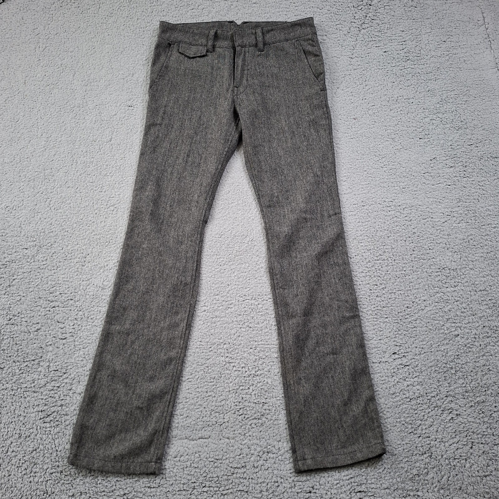 Comune Mens 32x34 Wool Blend Slim Trousers Gabardine Tweed Button Fly CM-D10027