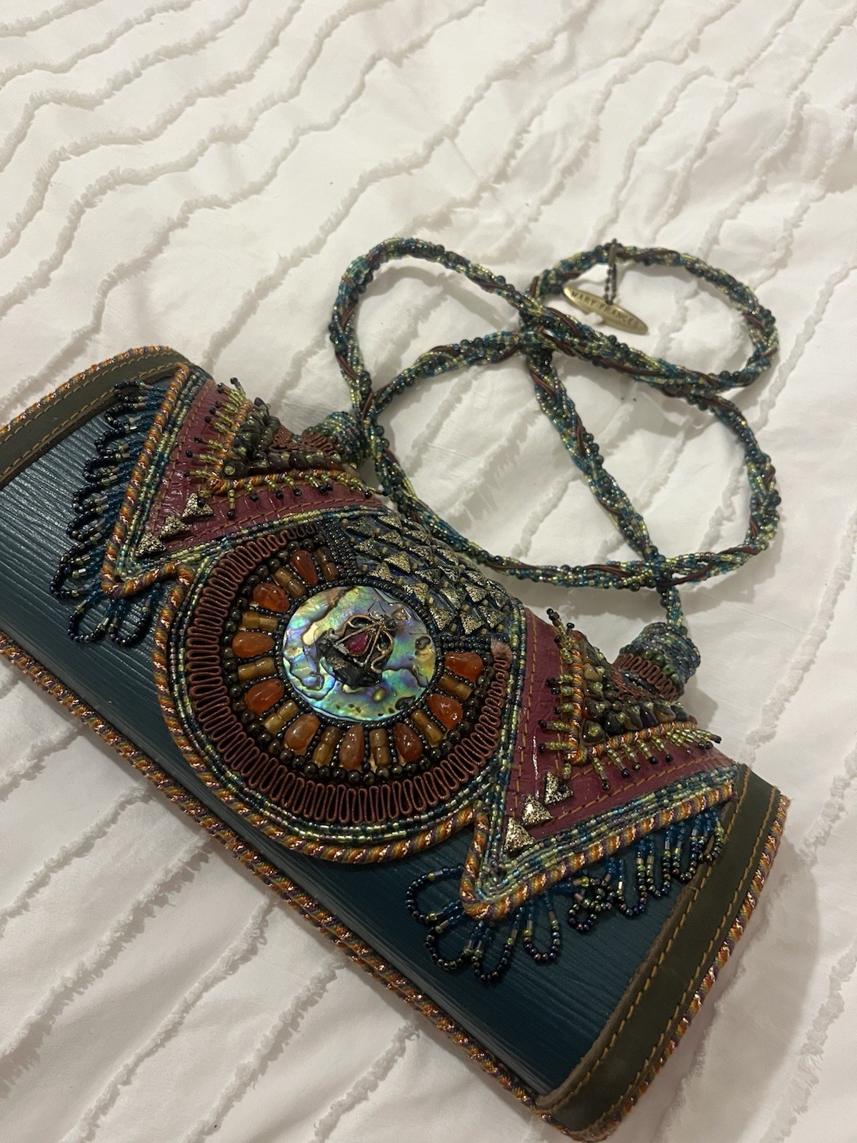 Vintage Mary Frances Beaded Embellished Art Deco Shoulder Crossbody Hand Bag