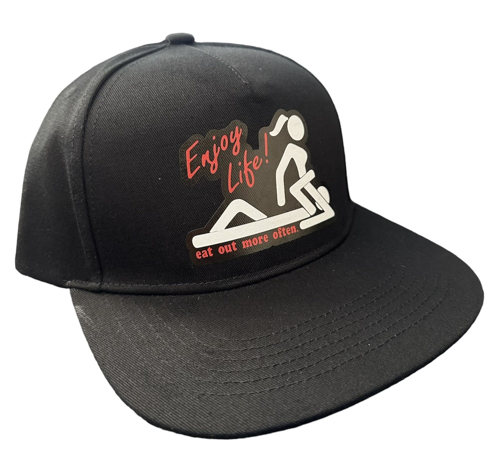 Enjoy Life, Eat More Often Funny  (Trucker / Snapback) Hat Unisex - Black