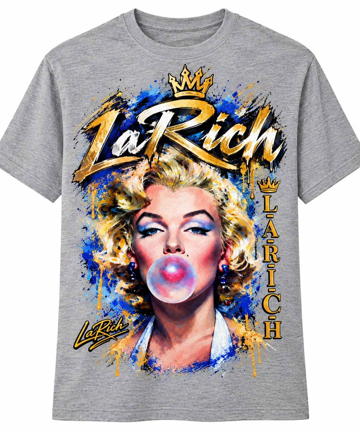 Marilyn Monroe LA RICH Gray Graphic Tee Size Large