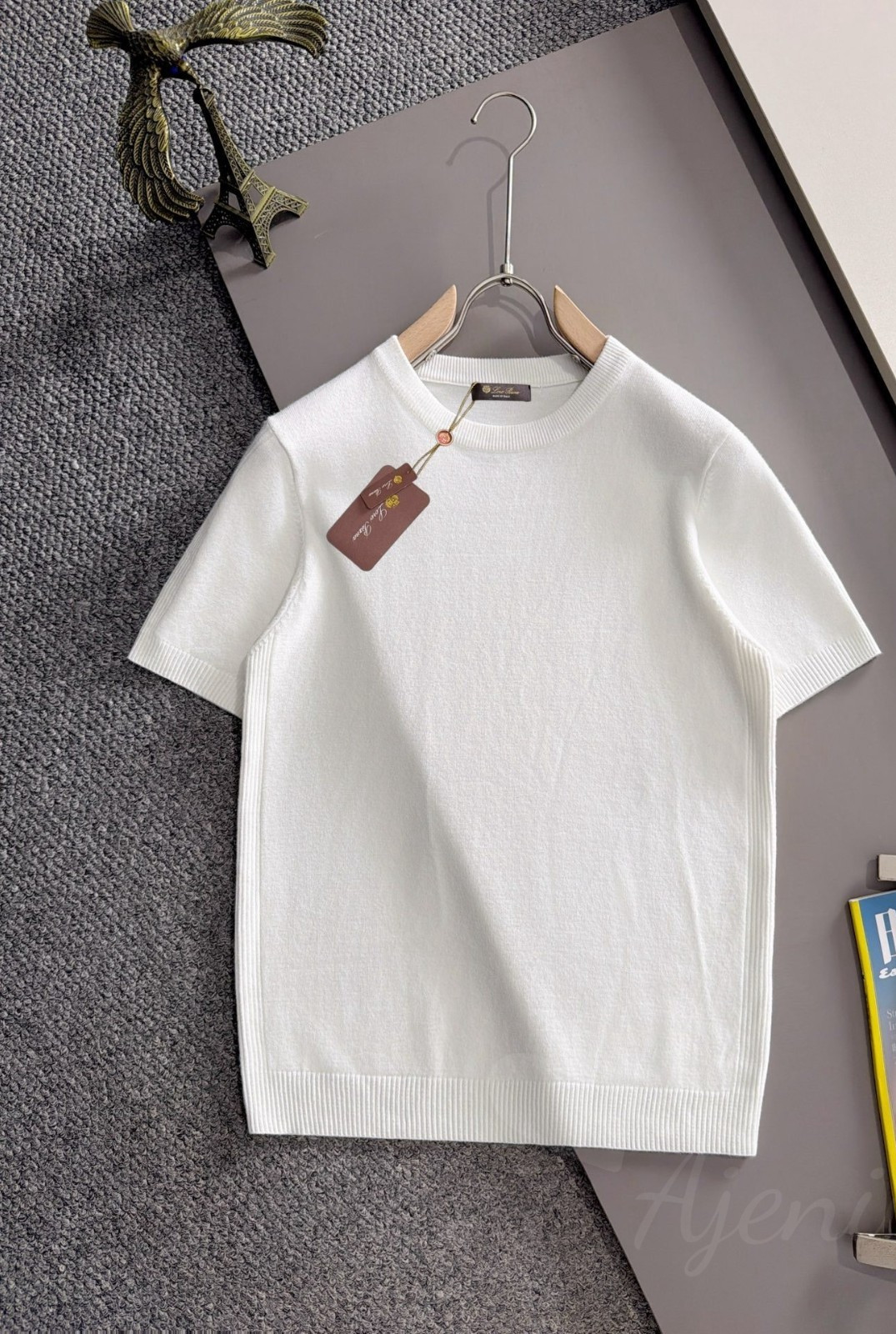 Loro Piana Men's Classic White Casual Short-Sleeve Crew Neck Knit T-Shirt New