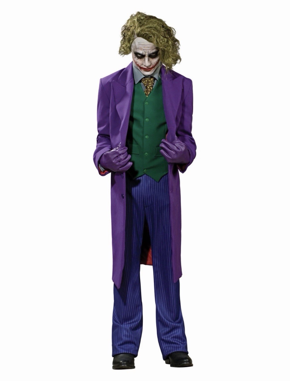 Mens Deluxe Joker Costume Grand Heritage Batman Villain Fancy Dress Outfit