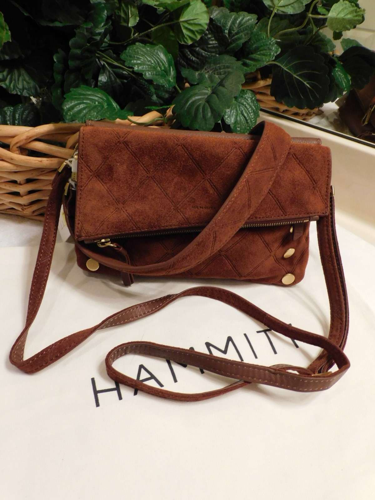 NWT HAMMITT DILLON SML  CHOCOLATE DIAMOND SUEDE $445**  *