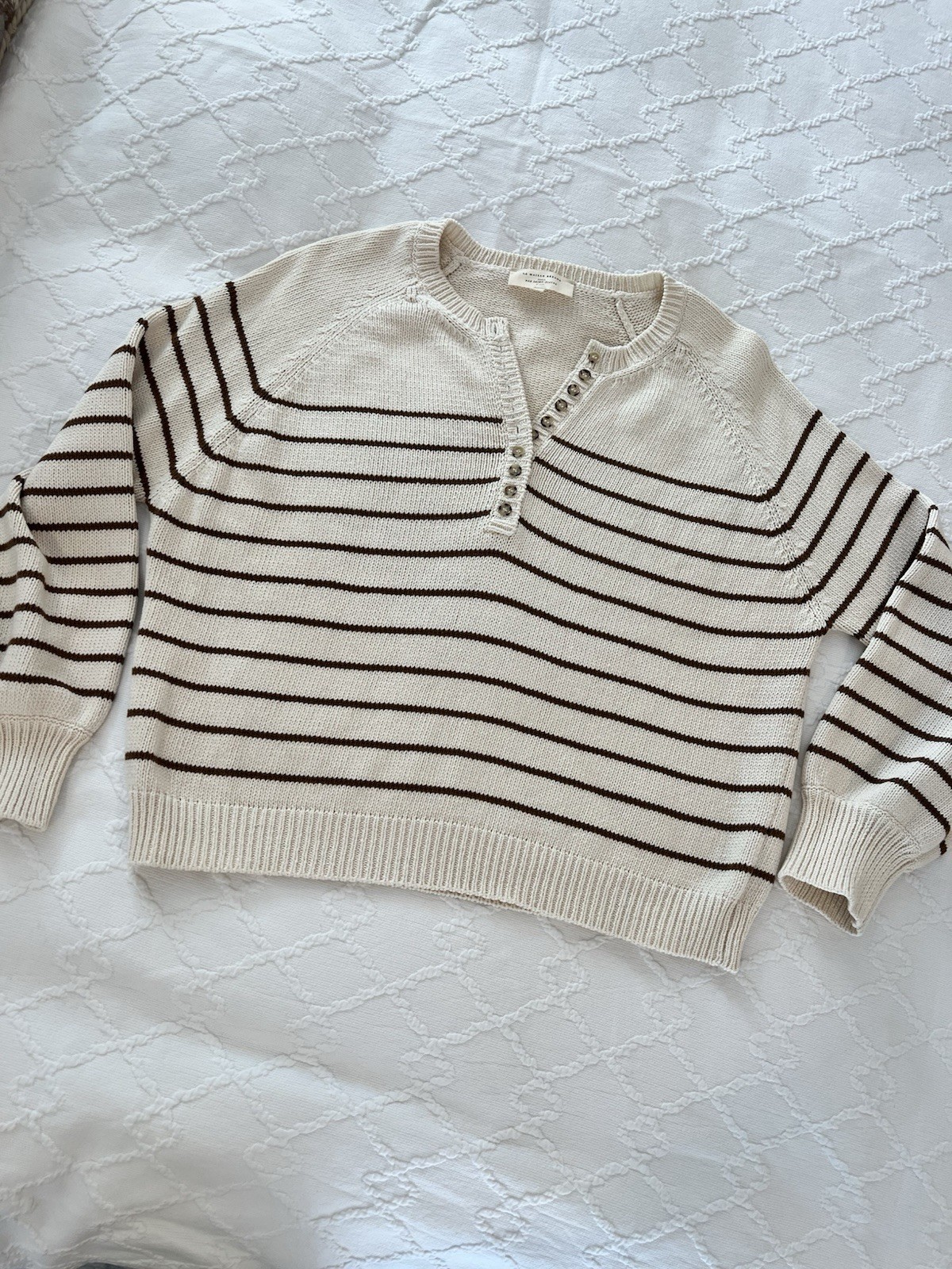 Sézane Leontine Jumper Sweater Ecru Camel Size Small