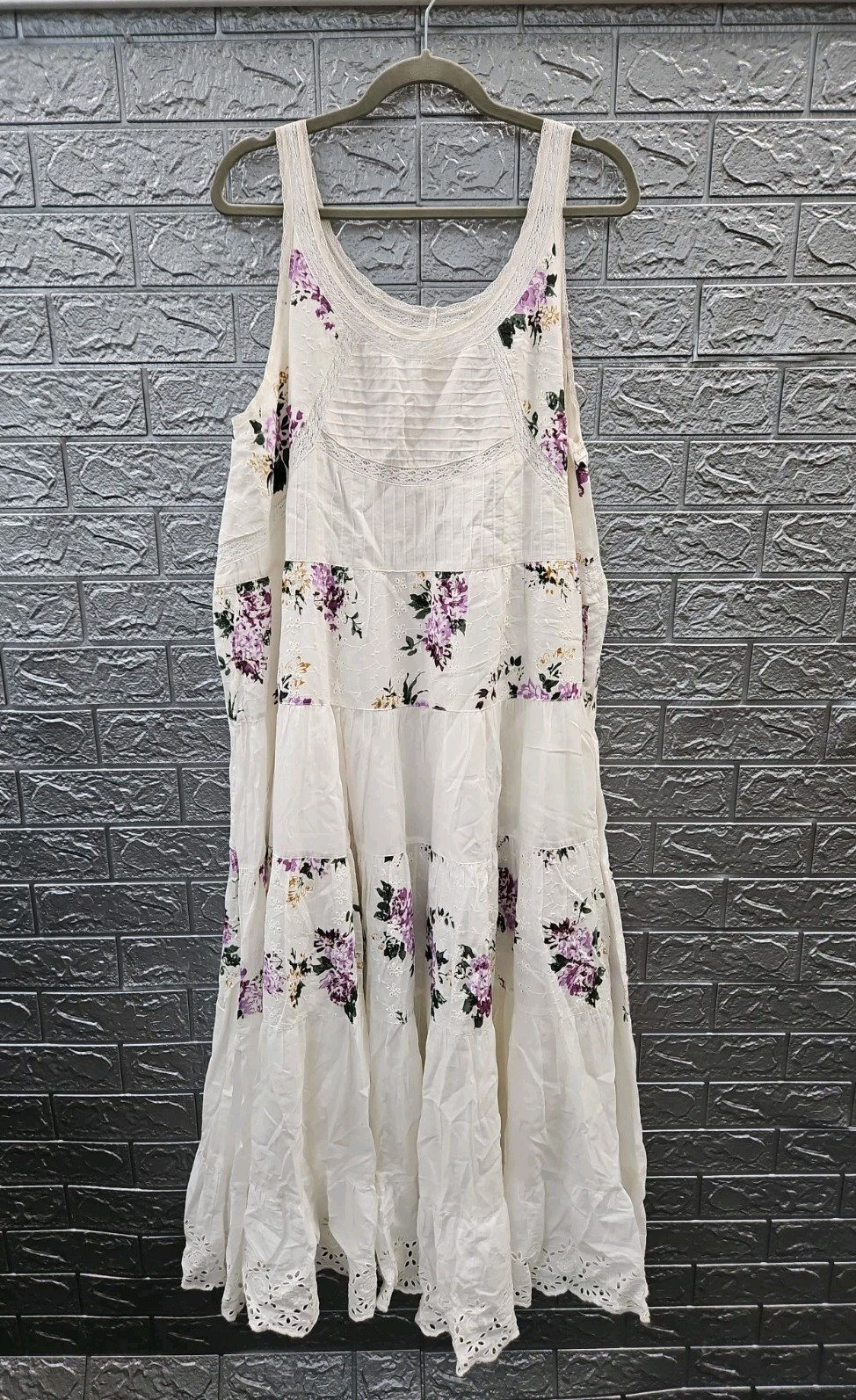 New Pol The Verenna Floral Maxi Tank Dress In Ivory Sz M